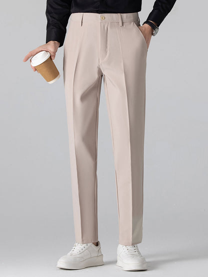 Long Sleeve Stripe Button Up Shirt & Slim Fit Tapered Trousers