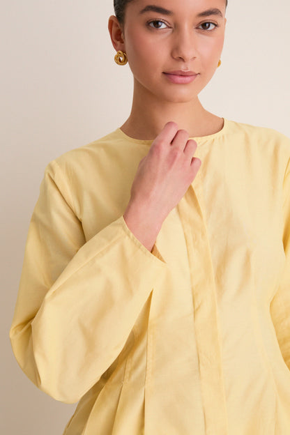 Butter Yellow Cotton Silk Arden Top