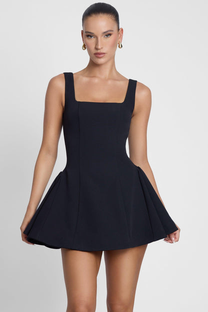 Ysabelle Babydoll Corset Mini Dress - Black