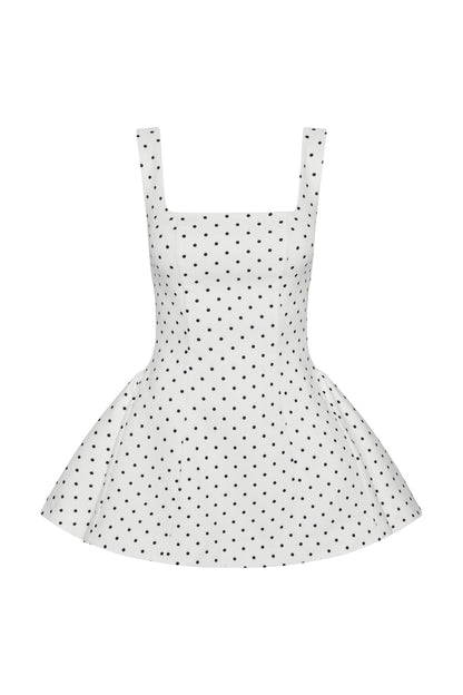 Ysabelle Babydoll Corset Mini Dress - Polka Dot