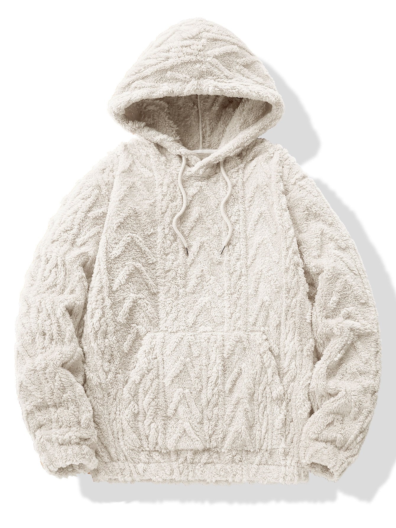 Geometric Jacquard Teddy Hoodie & Jogging Pants